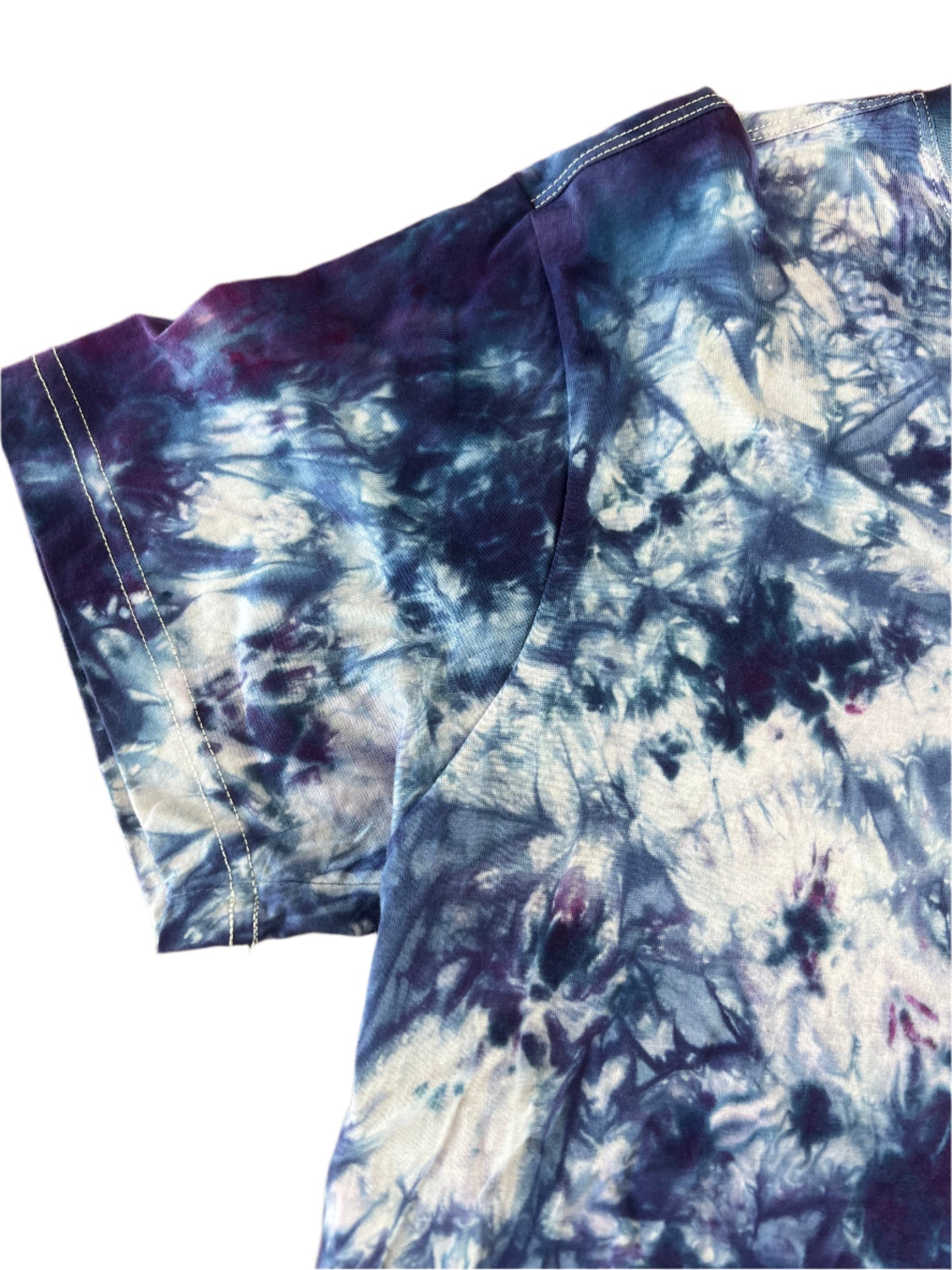 Blue-purple Crystal Ice Tie Dye T-Shirt
