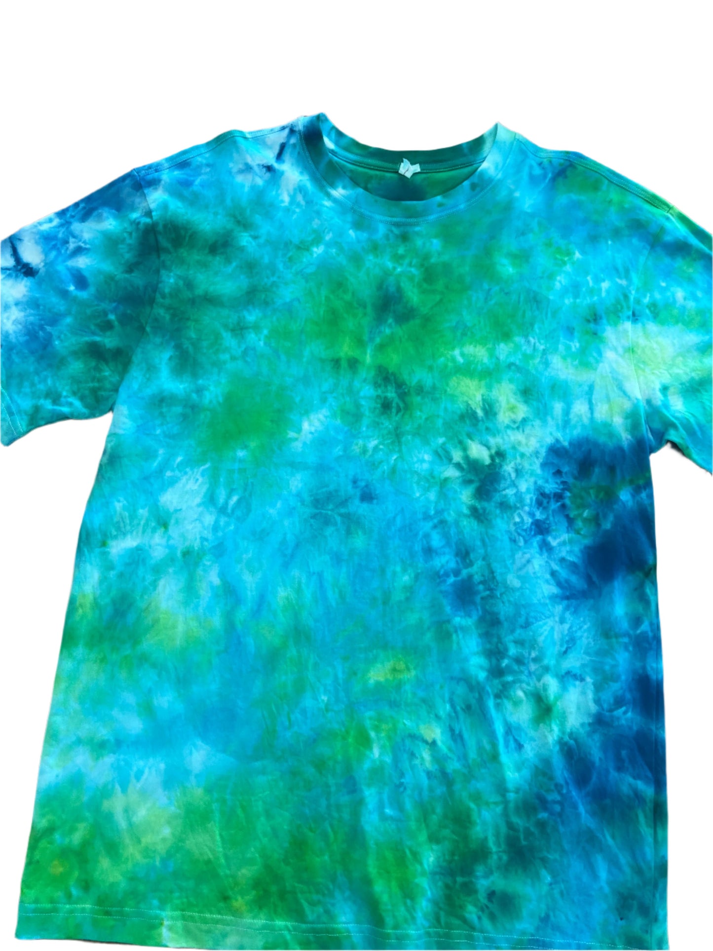 Blue-green Crystal Ice Tie Dye T-Shirt