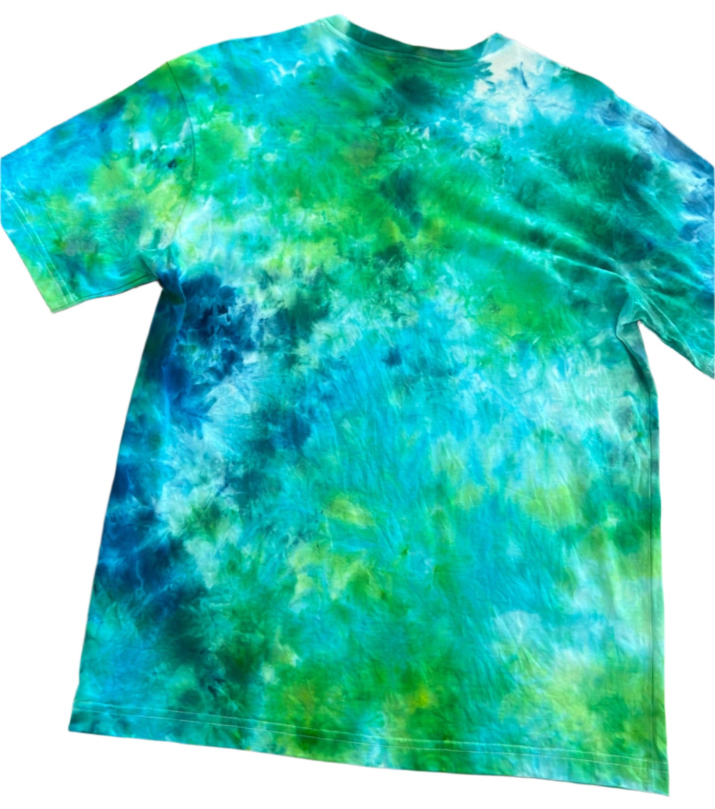 Blue-green Crystal Ice Tie Dye T-Shirt