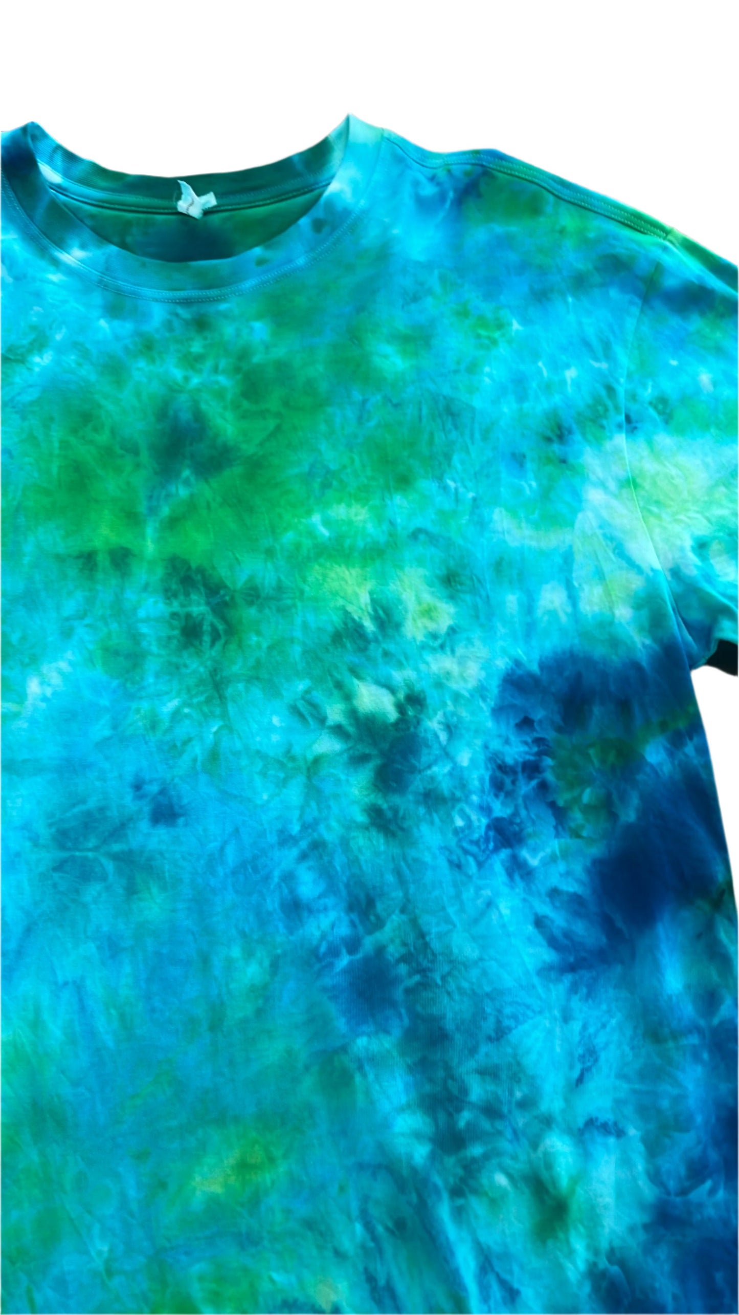 Blue-green Crystal Ice Tie Dye T-Shirt