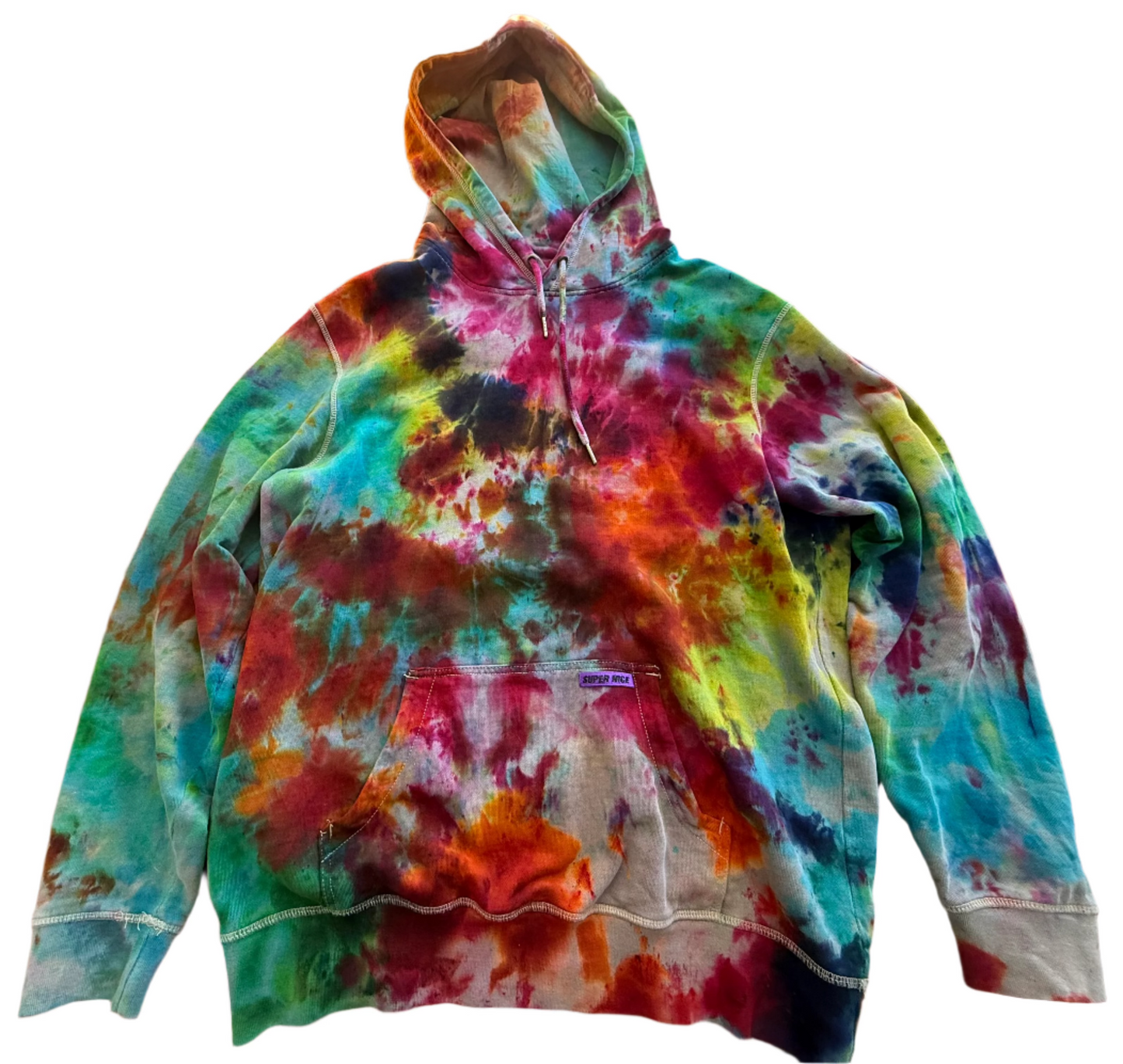 Multicolor Crystal Ice Tie Dye Hoodie