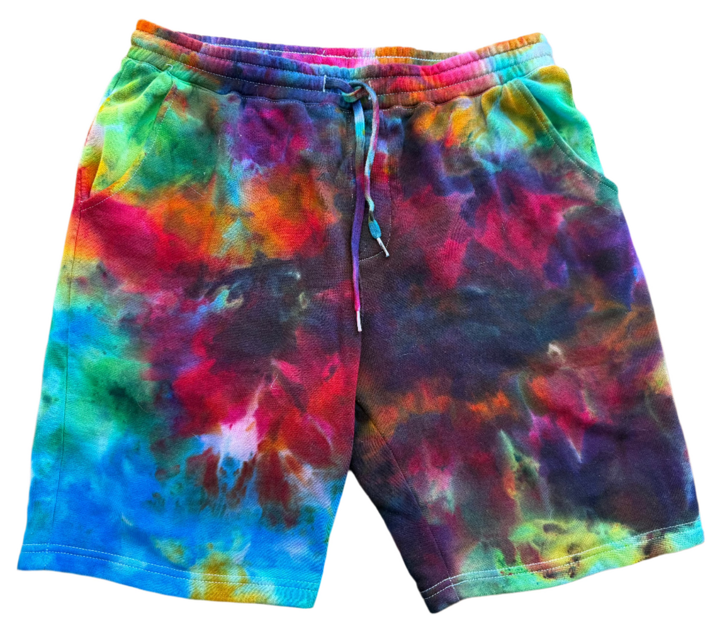 Multicolor Crystal Ice Tie Dye Shorts