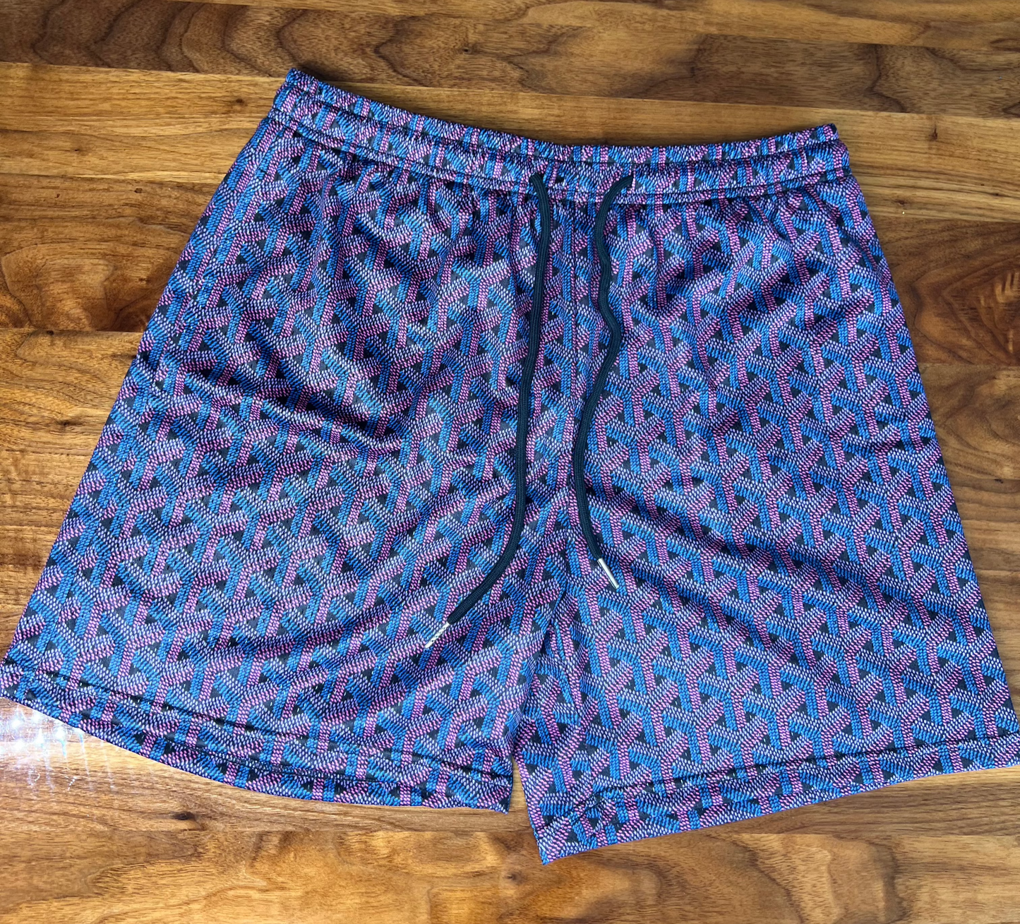 Purple mesh shorts