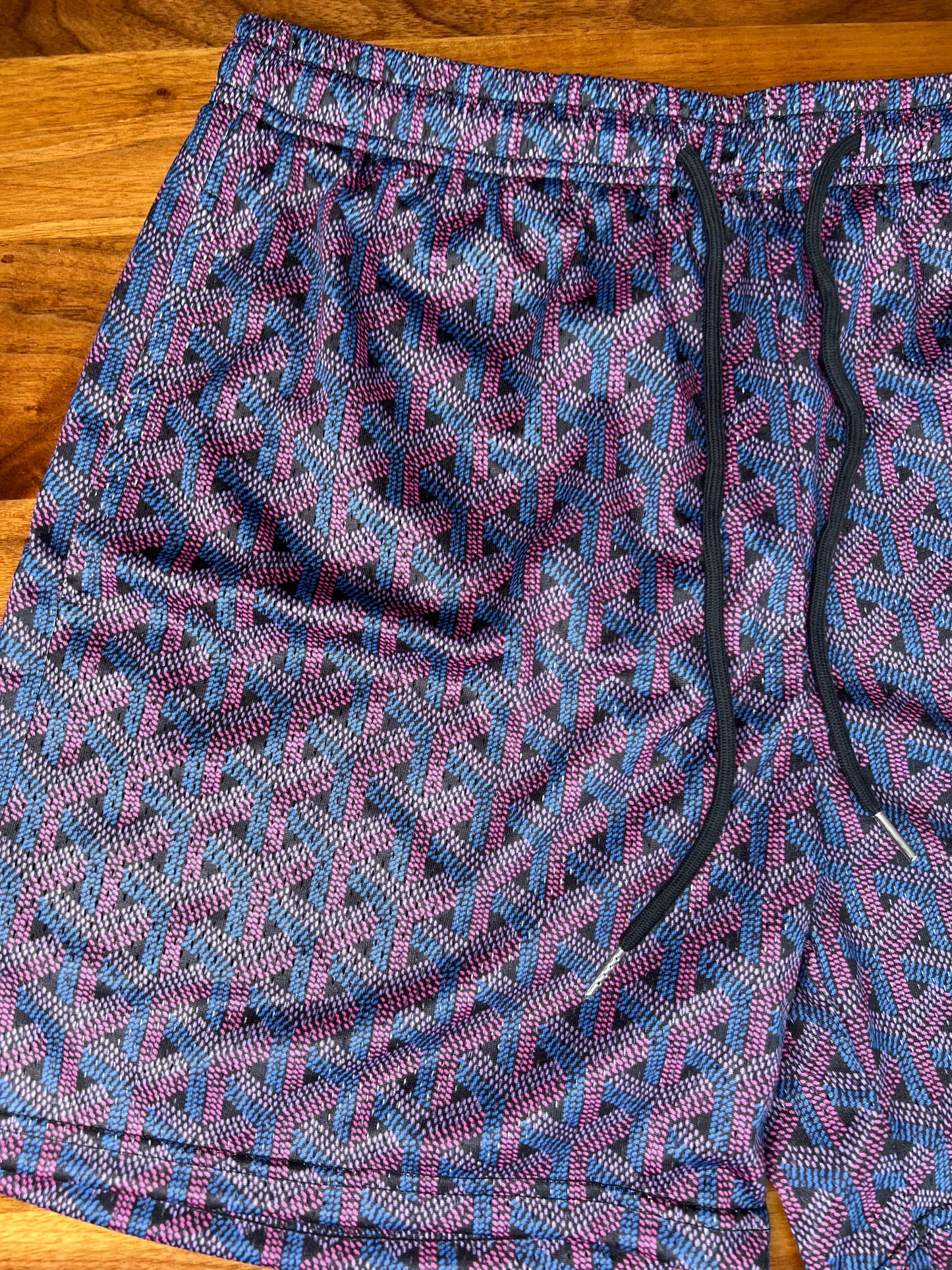 Purple mesh shorts