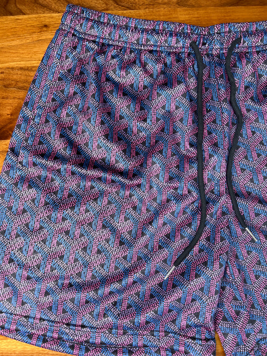 Purple mesh shorts
